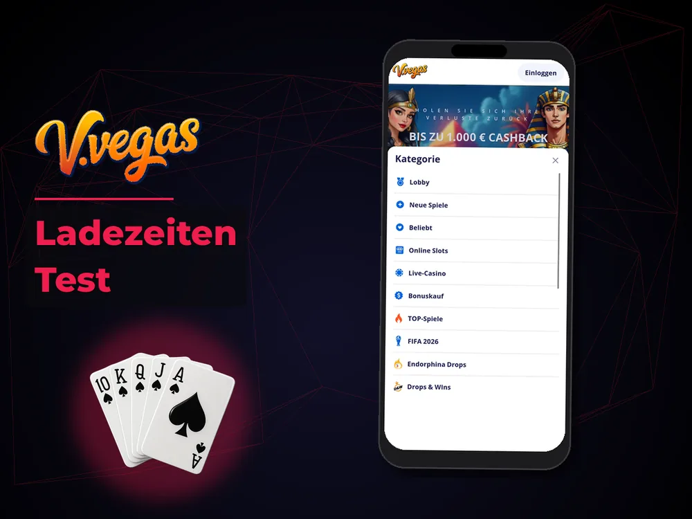 Vulkan Vegas Casino - Ladezeiten Test